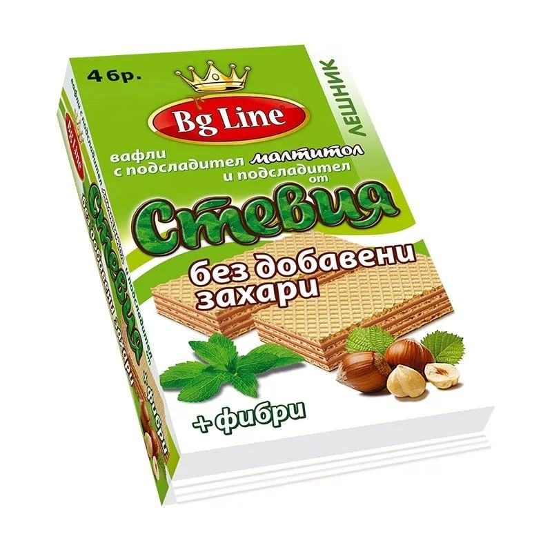 Вафла стевия без захар с лешник 4 бр. BG Line