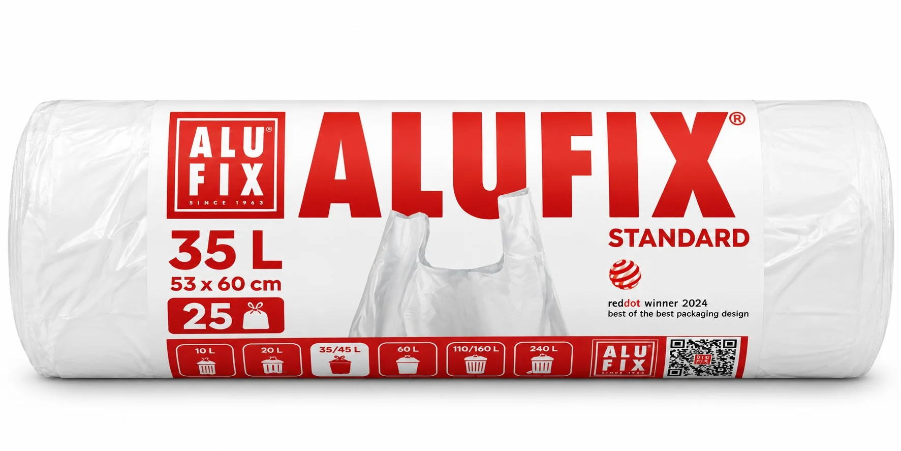 Торби за смет с дръжки 35 л. бели Alufix