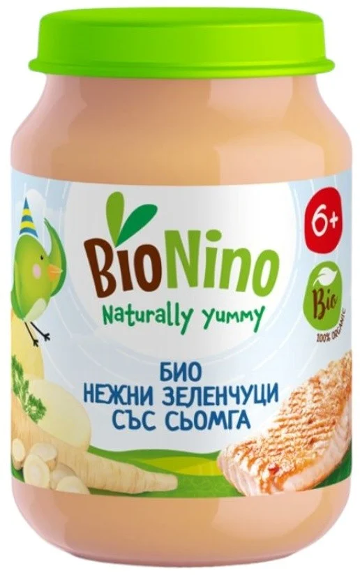БИО пюре зеленчуци и сьомга 6+ 0,190 BioNino