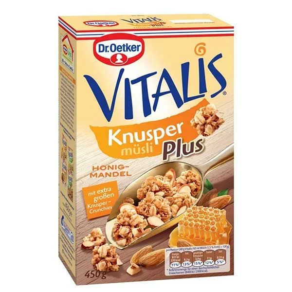 Д-р Йоткер Хрупкаво мюсли с мед и бадеми 0,450 Vitalis