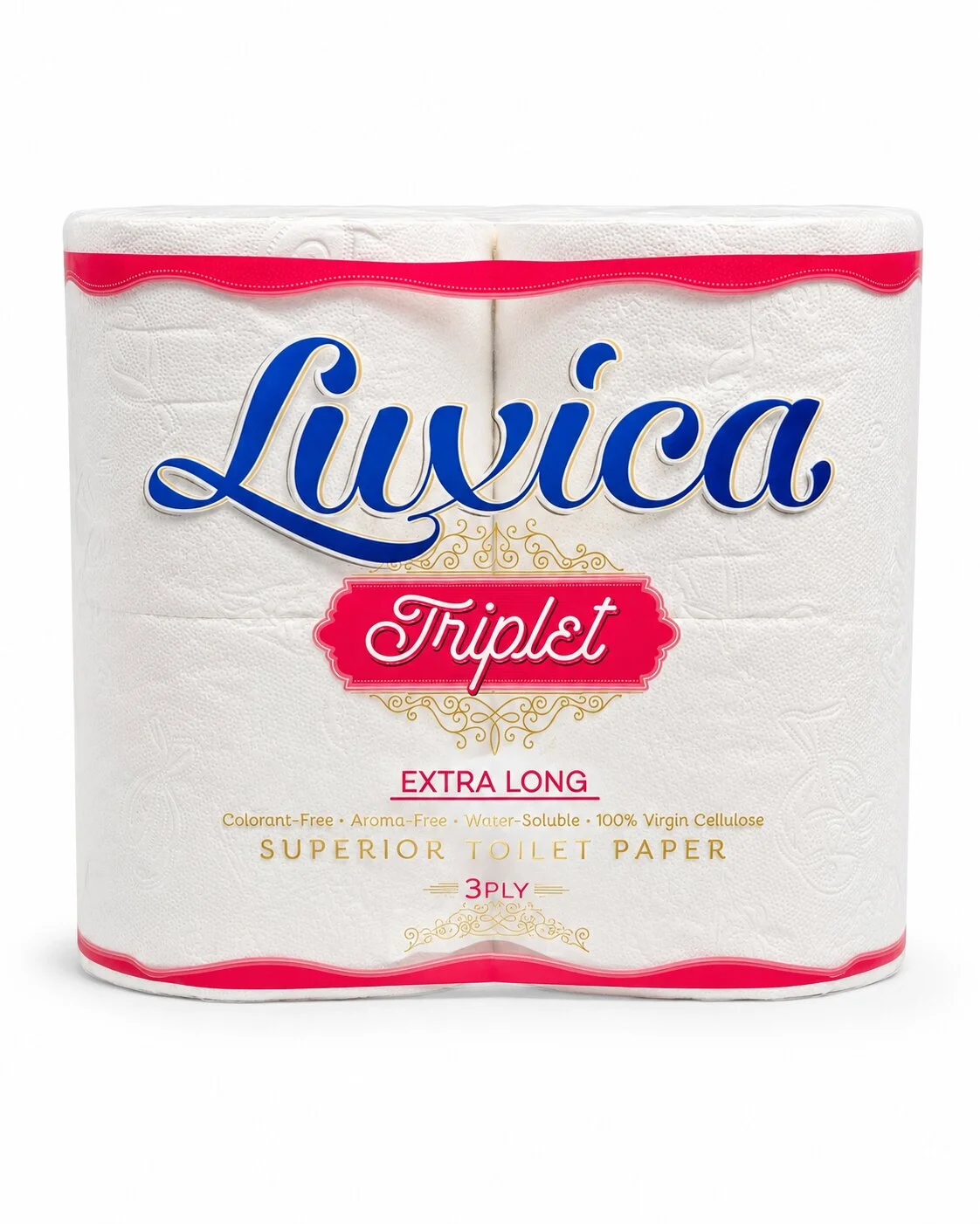 Тоалетна хартия Luxica 3 пл. 4 бр. без аромат 0,700
