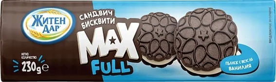 Бисквити Житен дар сандвич Max Full 0,230 Ванилия