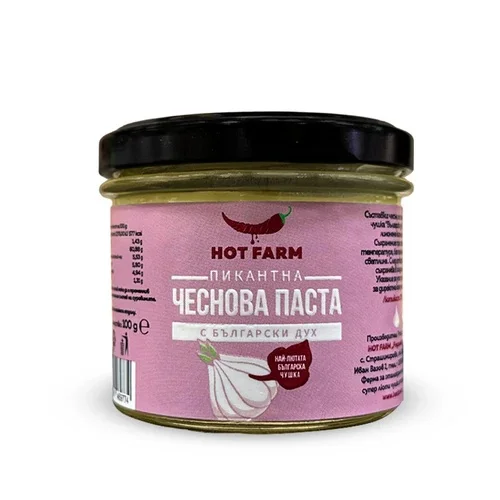 Чеснова паста пикантна с Български Дух 0,100 Hot Farm