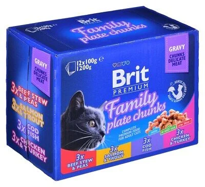 Brit Premium by Nature Cat 12 х 0,100 кутия различни вкусове