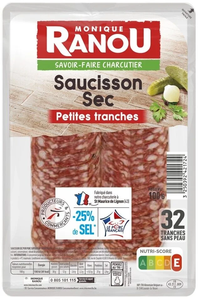 Салам от свинско месо Saucisson Sec 0,100 Monique Ranou