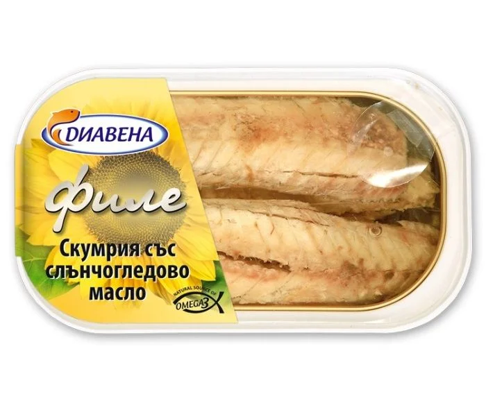 Скумрия филе в слънчогледово масло 0,115 Диавена