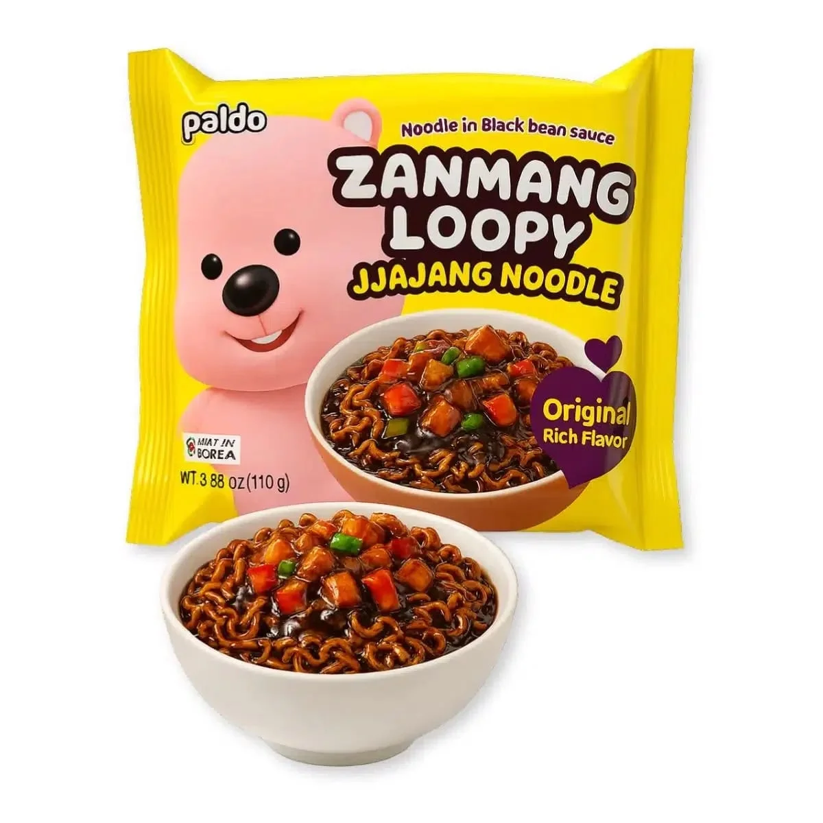 Нудъли Zanmang Loopy Original със сос от червен боб 0,110 Paldo