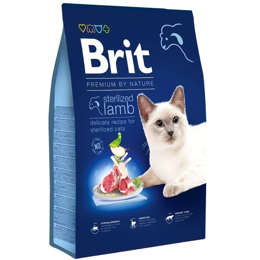 Brit Premium by Nature Cat 1.5 кг.суха храна с агнешко за добро храносмилане