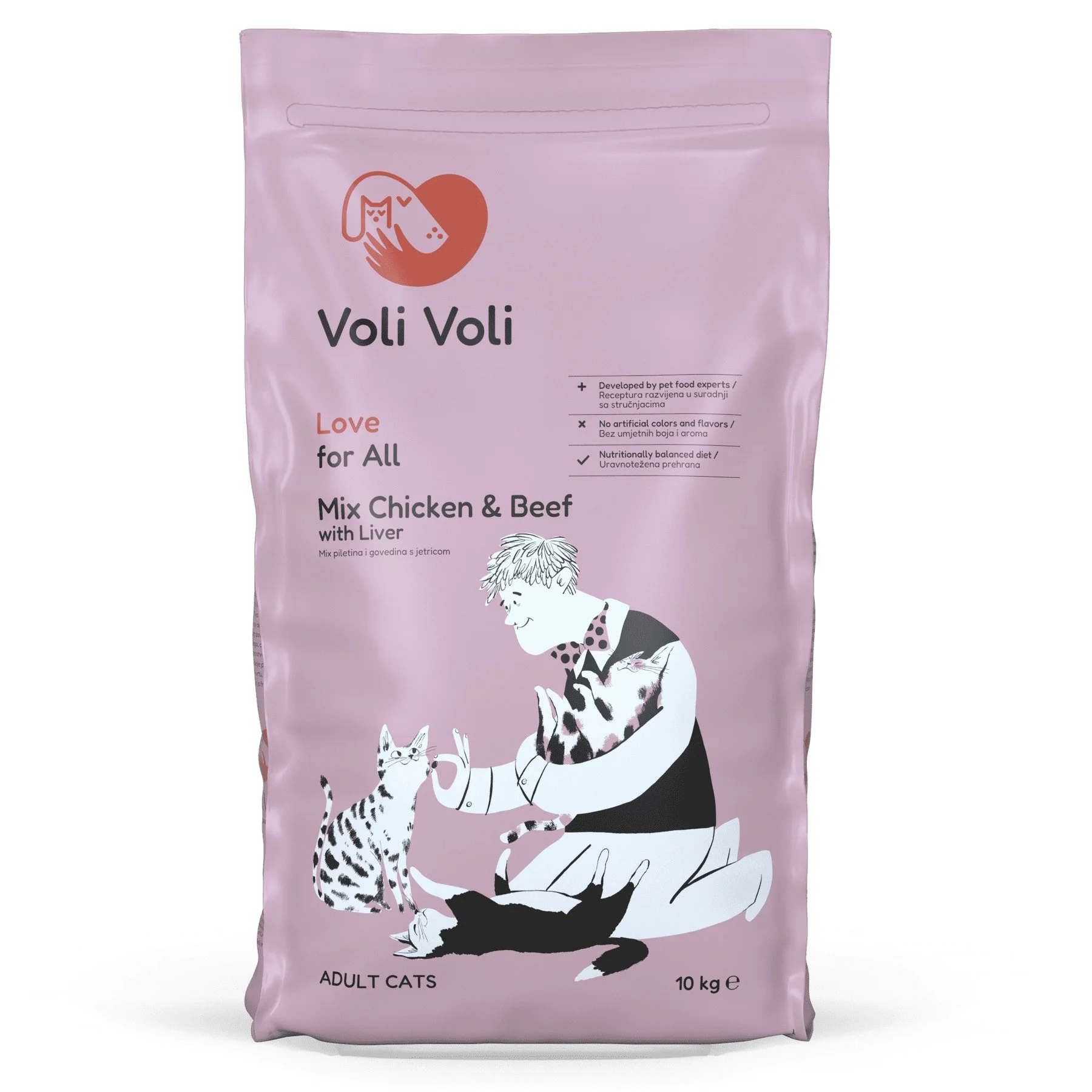 Voli Voli микс храна за котки 2.4 кг. пилешко и телешко