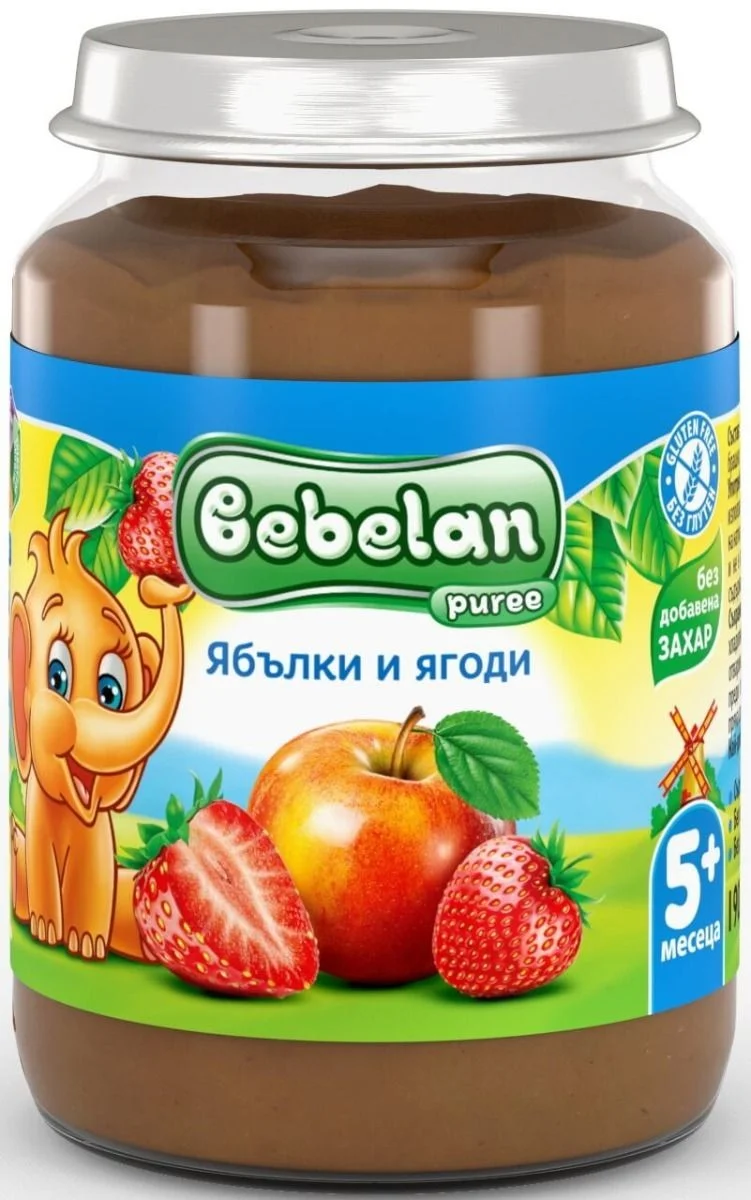 Бебелан пюре от ябълки и ягода 0,190