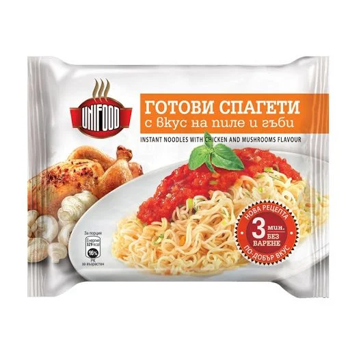 Унифуд готови спагети 0,070 с вкус на пиле и гъби