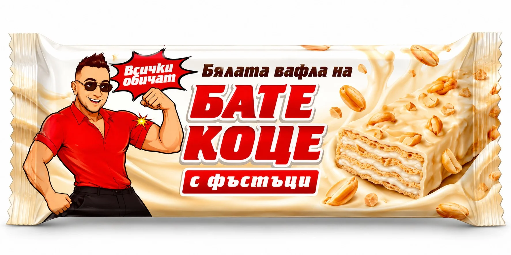 Вафлата на бате Коце с фъстъци 0,056 бяла