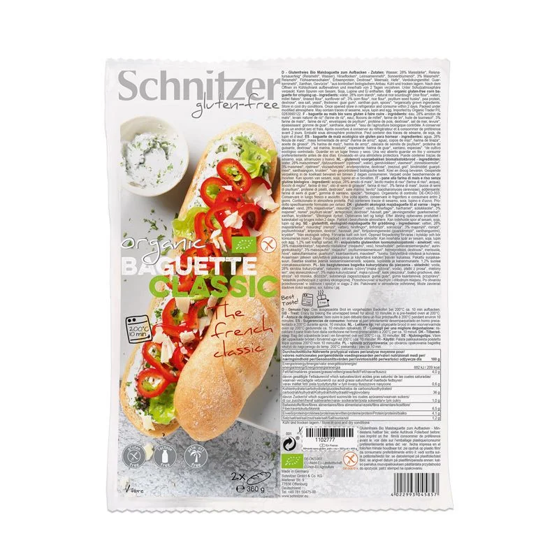 Багета Класическа без глутен 0,360 Schnitzer
