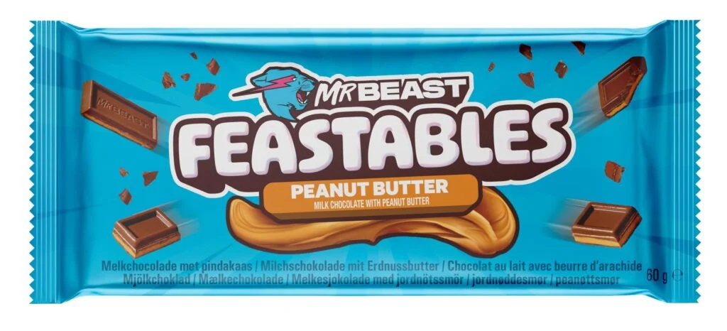 Шоколад Mr.Beast млечен с фъстъчено масло 0,060 Feastables