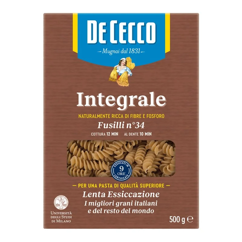 Фусили пълнозърнести 0.500 De Cecco