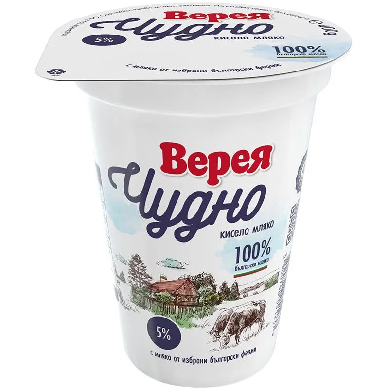 Кисело мляко Верея Чудно 5% 0,400