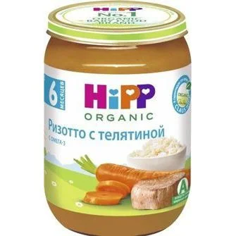 Хип Био пюре ориз, моркови, телешко 0.190