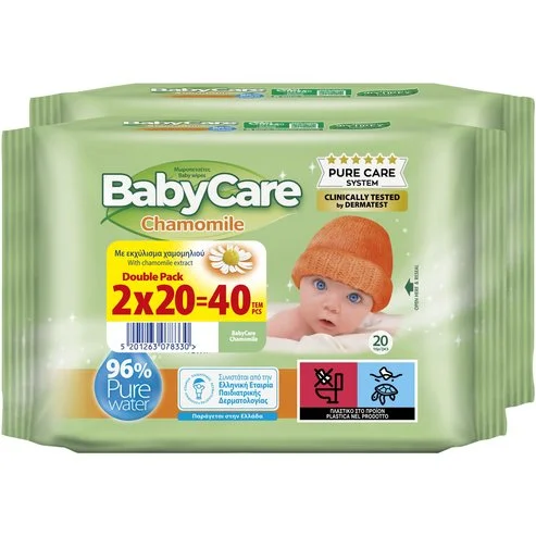 Мокри кърпи бебешки лайка 2x20 бр. BabyCare