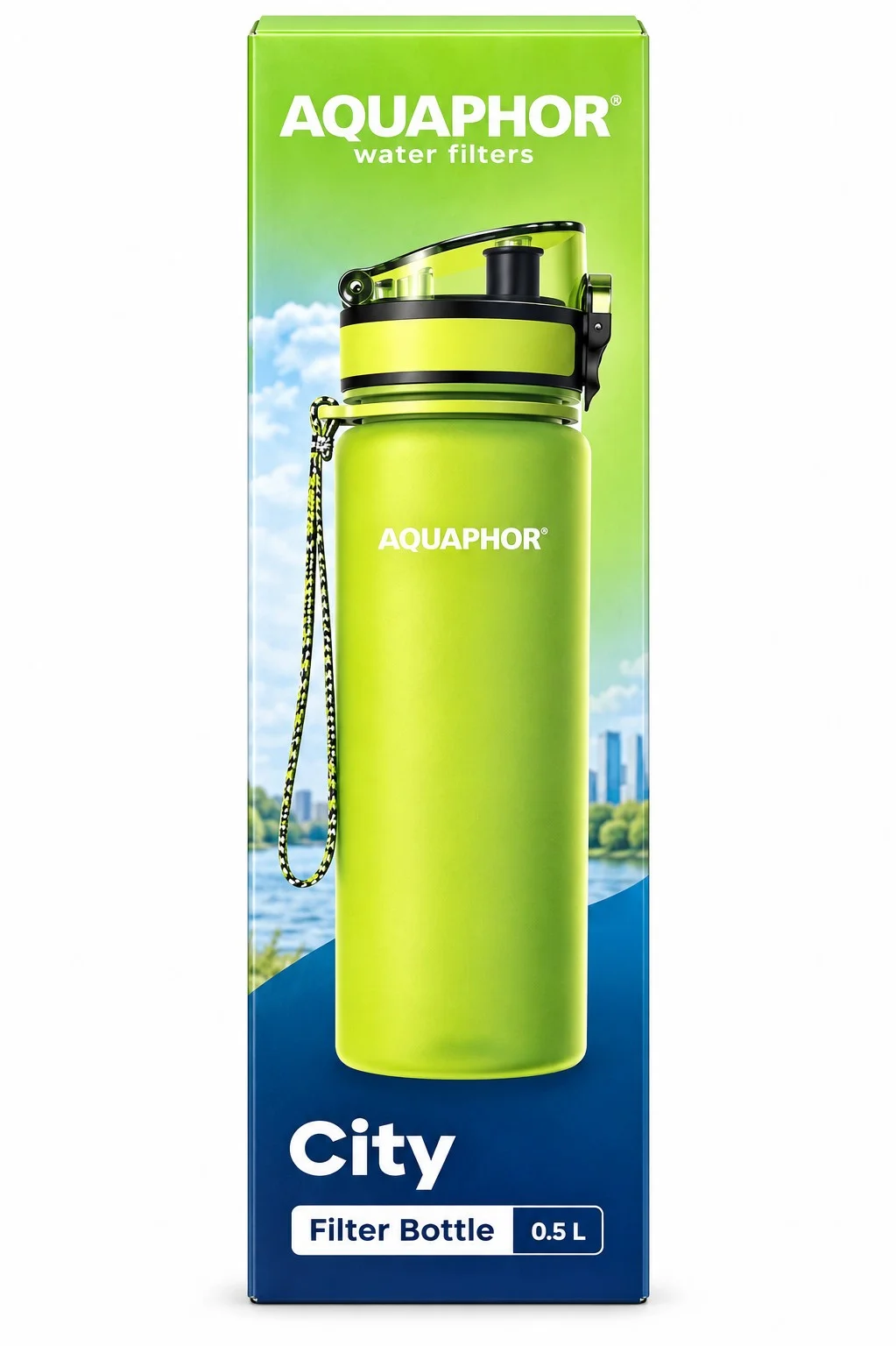 Бутилка за вода филтрираща Aquaphor 0,500 зелена