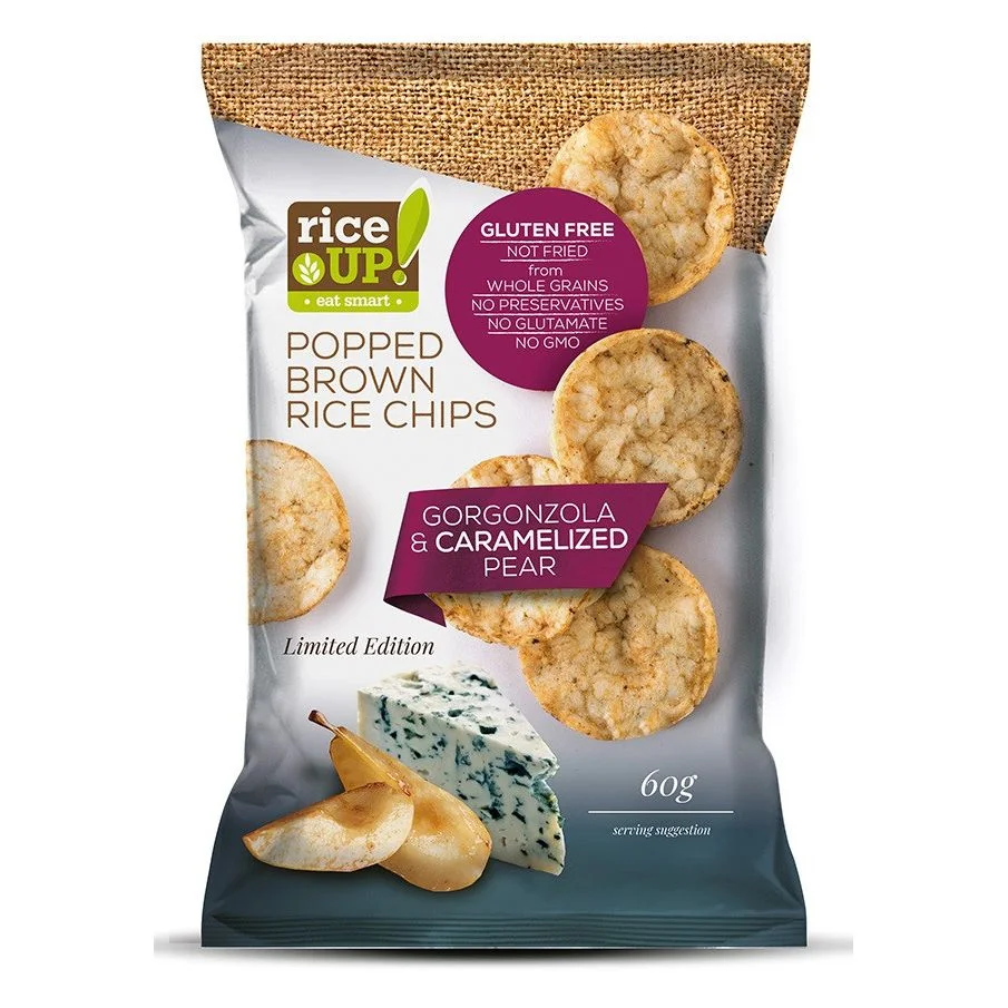 RiceUP Оризов чипс с горгонзола и карамелизирана круша 0,060
