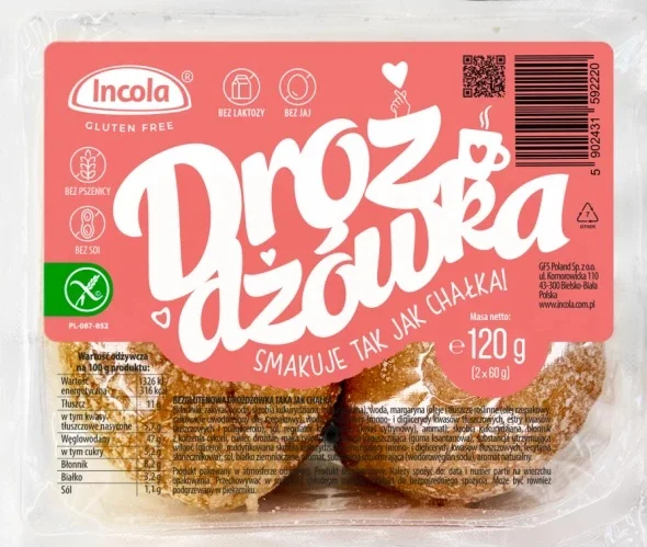Питки безглутенови бриош козуначени (2 x 60g) Incola