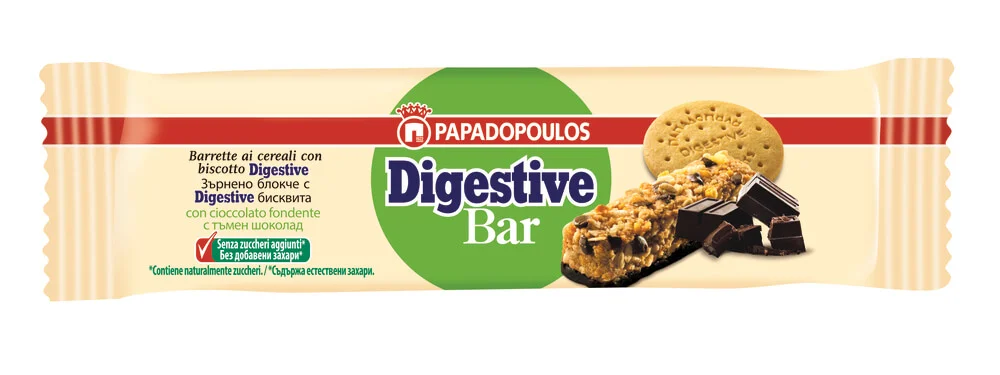 Зърнен десерт Digestive без захар с тъмен шоколад 0,028 Papadopoulos