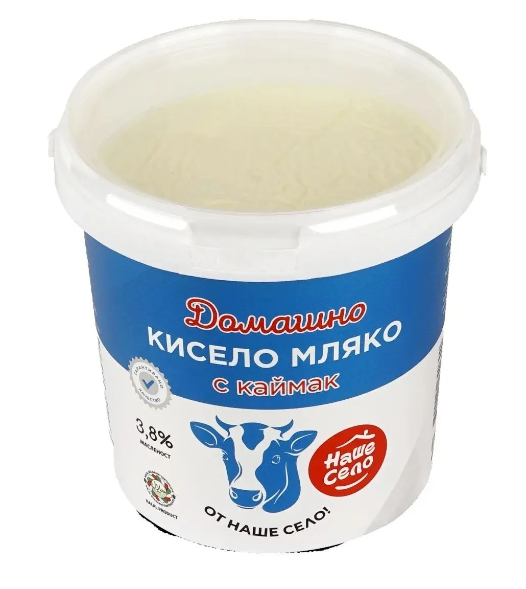 Кисело мляко домашно с каймак Наше Село 3.8% 1 кг. МБ ФУУДС