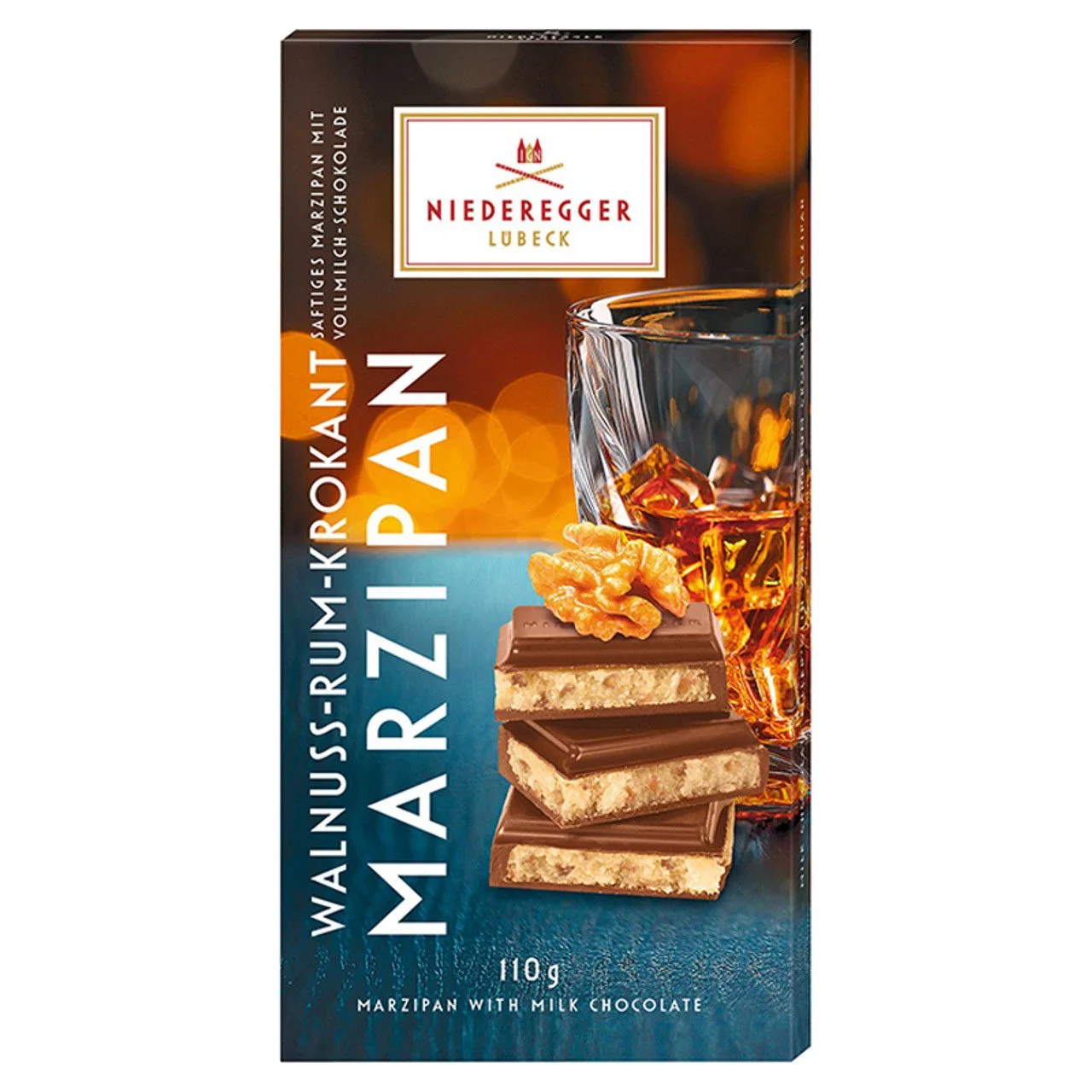 Шоколад Марципан Млечен с ром   0,110 Niederegger
