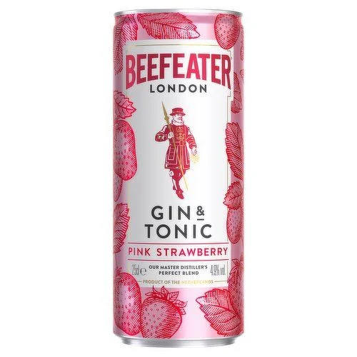 Джин Beefeater Pink с розов тоник ягода кен 0,250