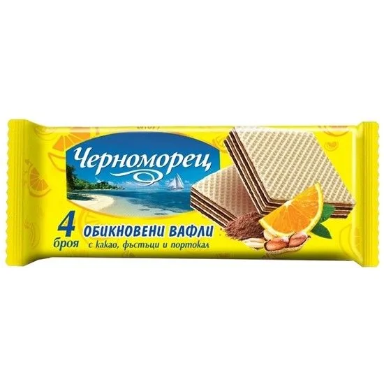 Вафли Черноморец с какао фъстъци и портокал 4 бр 0,105 Победа