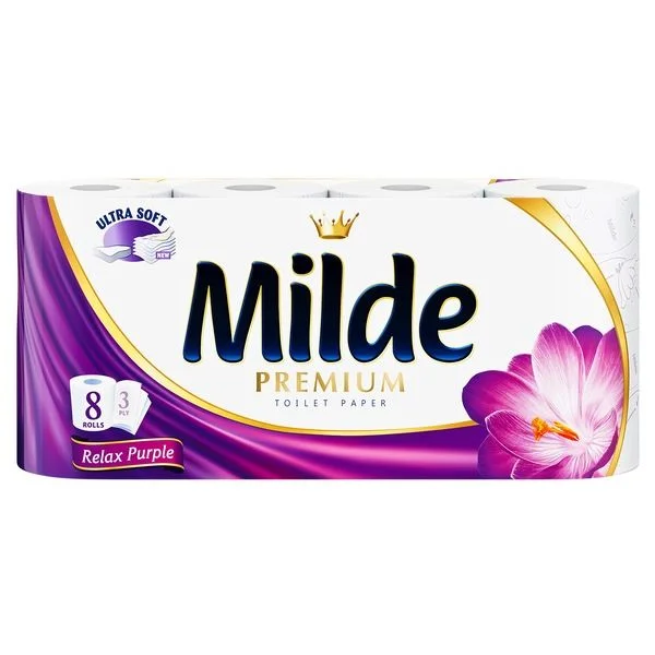 Тоалетна хартия Милде 3 пл. 8 бр. Relax Purple