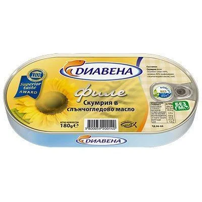 Скумрия филе в олио 0,180 Диавена