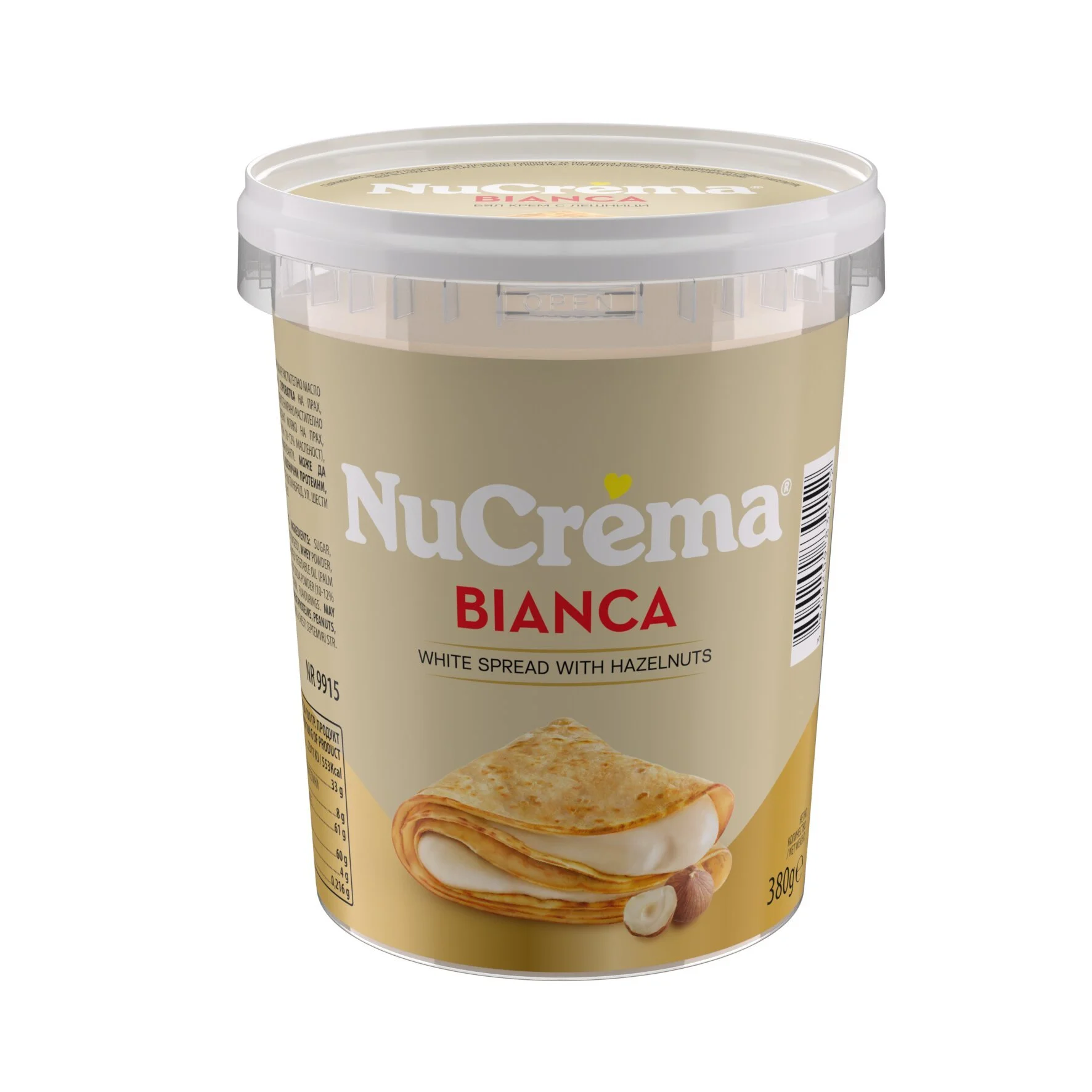 Nucrema Крем бял с мляко и лешници 0.380