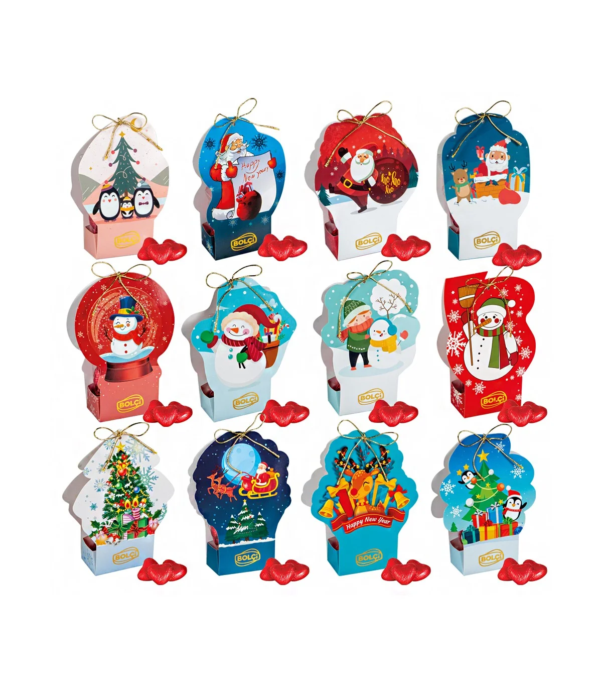 Коледни пликчета с шоколадови бонбони 0,080 Bolci