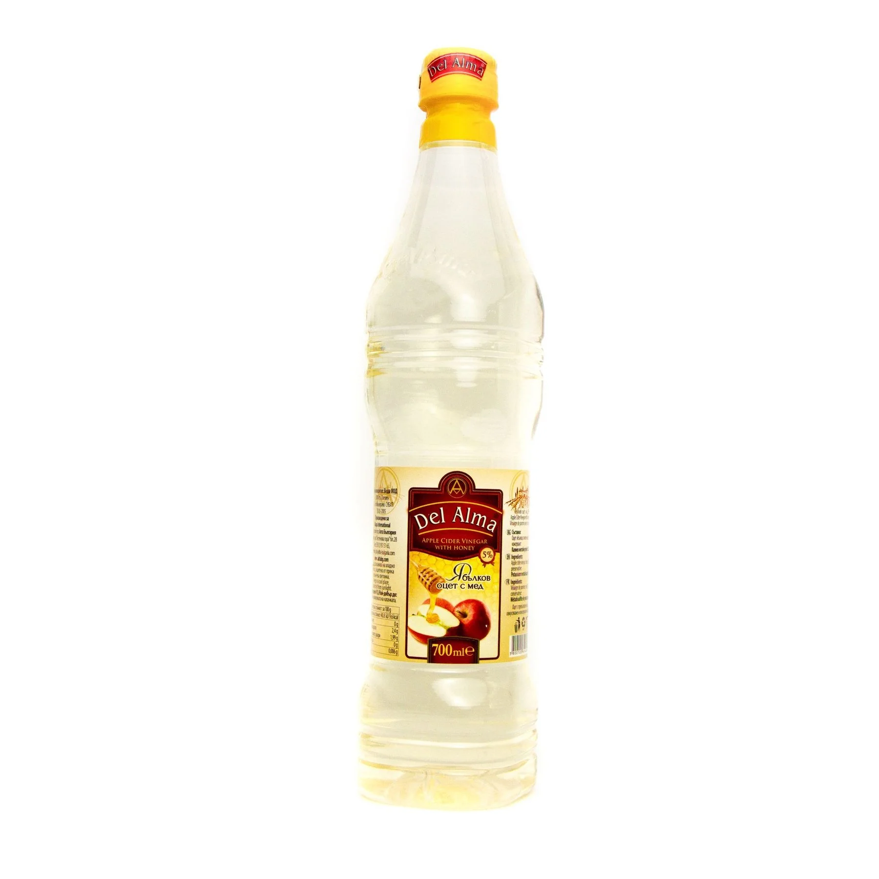 Оцет ябълков с мед 0,700 Дел Алма