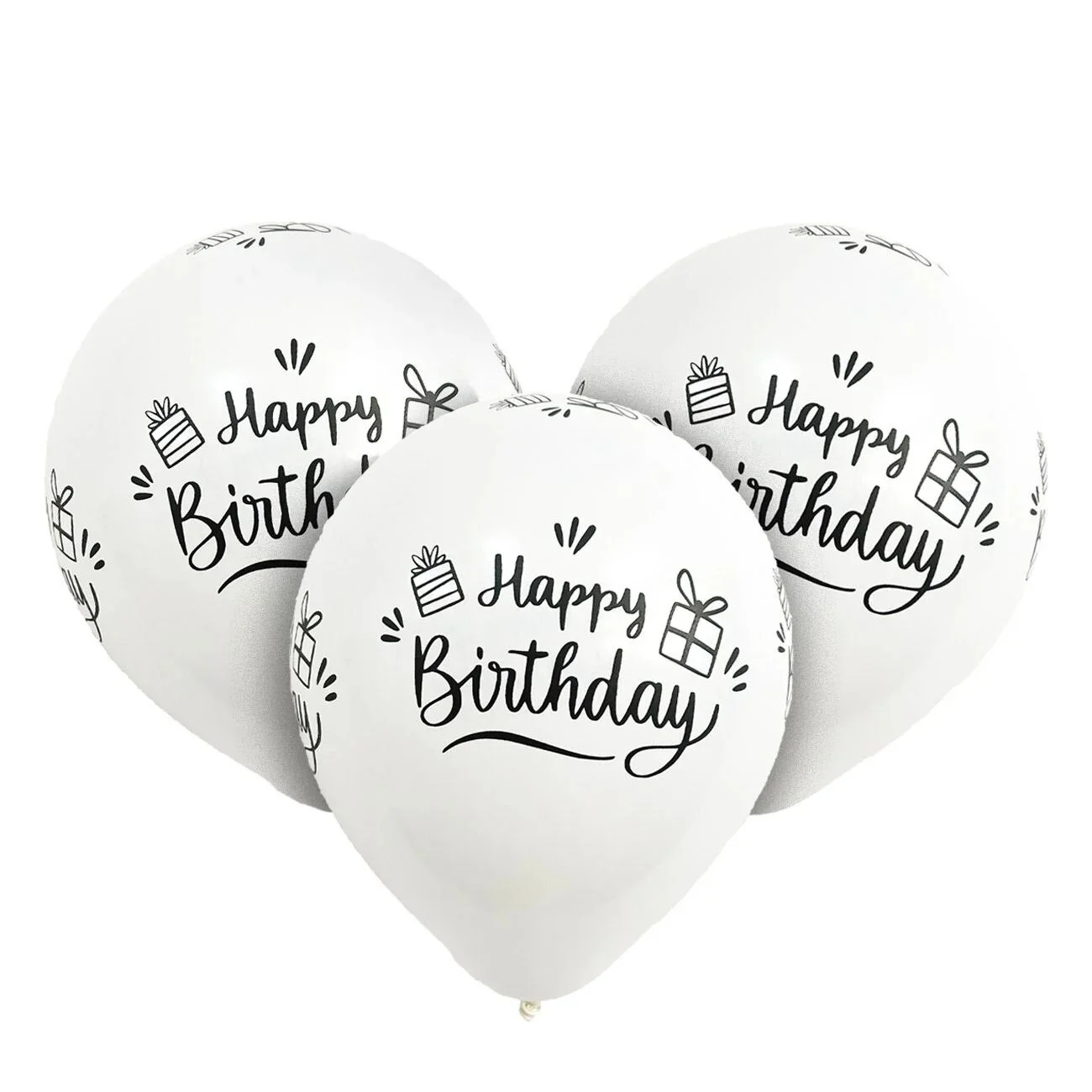 Фолиев балон Happy Birthday 1бр. бял