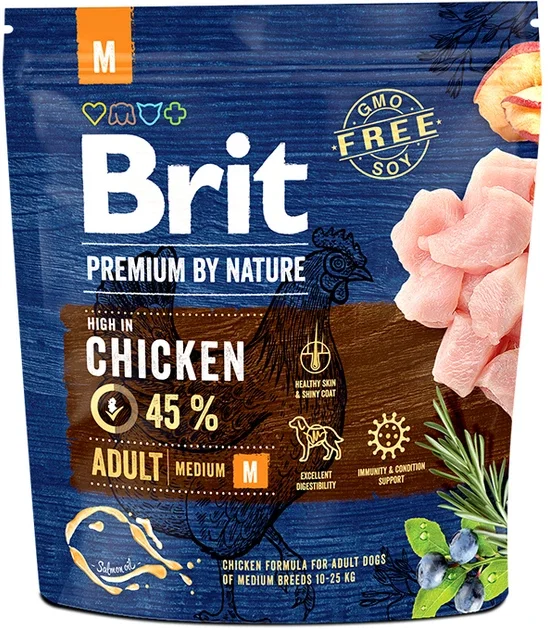 Brit Premium by Nature Dog 1 кг.суха храна с пиле М