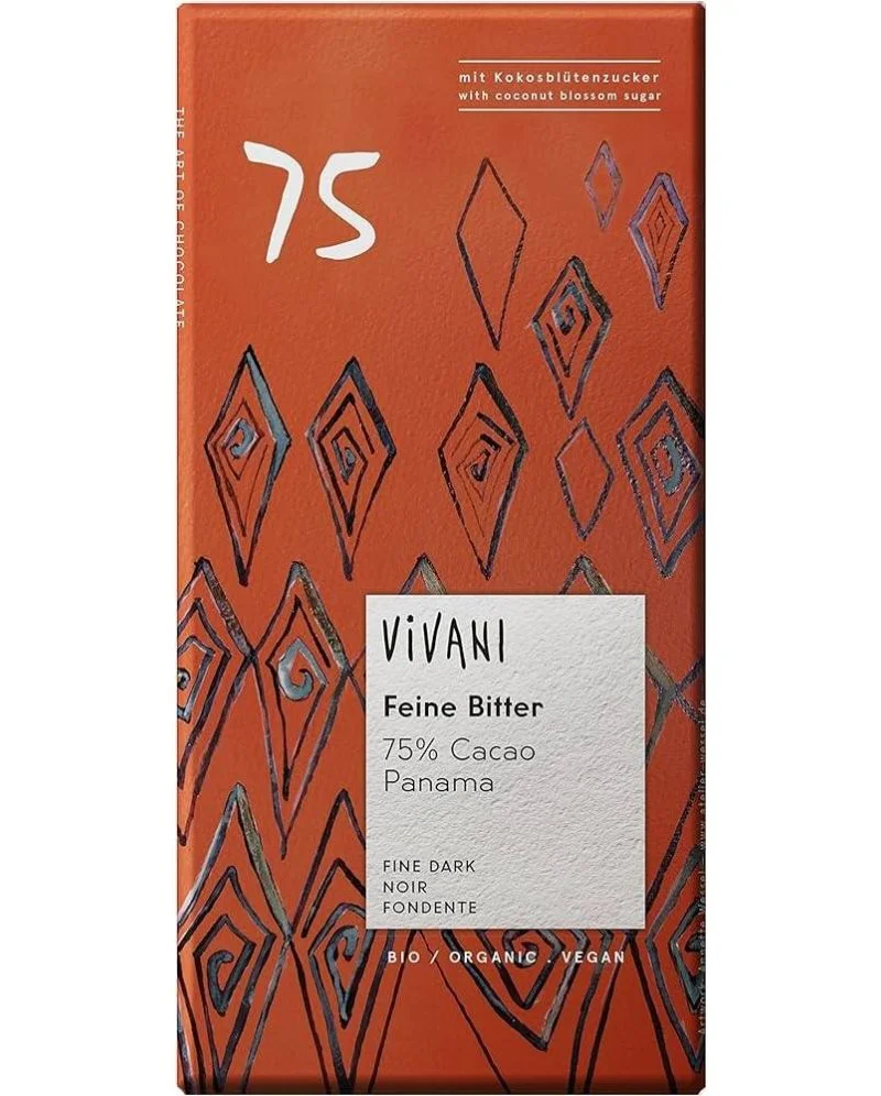 БИО Шоколад натурален с кокосов нектар 75% 0,080 Vivani