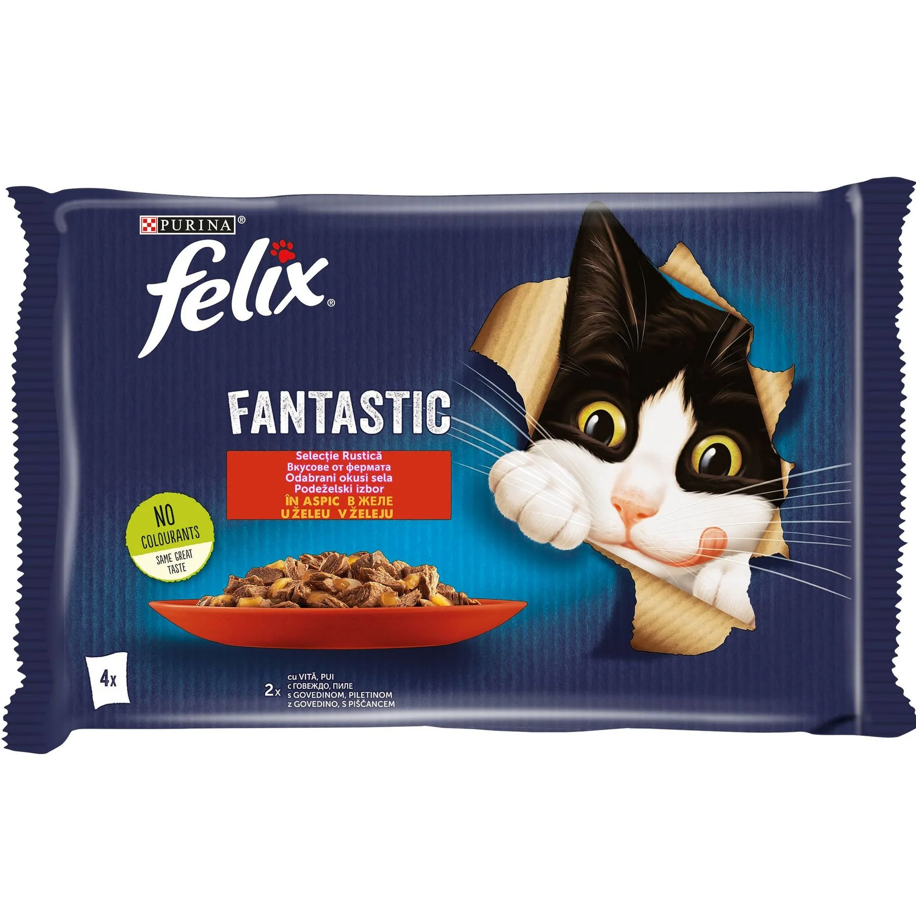 Purina Феликс Fantastic 4 х 0,085 говеждо и пиле