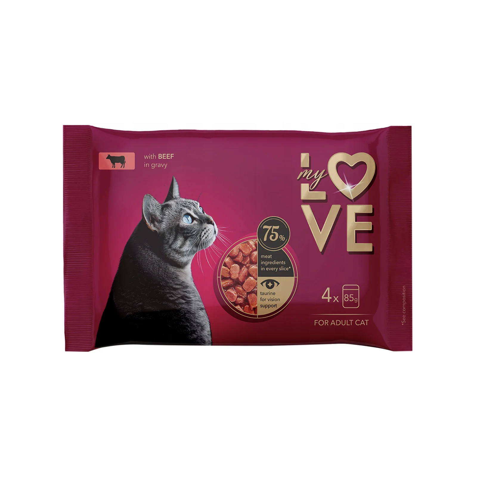 My Love Говеждо в сос 4 x 0,085 Котка