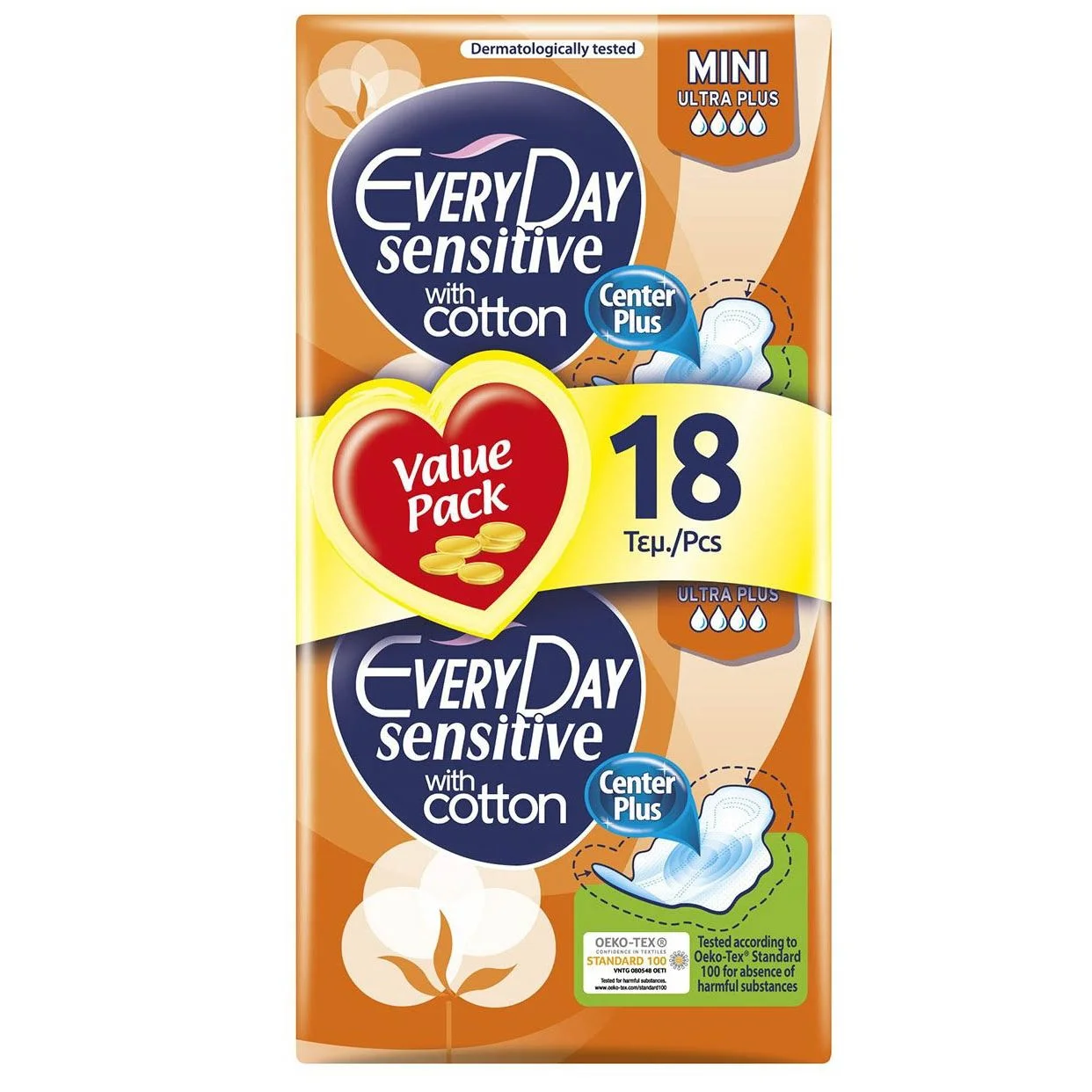 Дамски превръзки ЕвриДей Сензитив Mini Ultra Plus 18 бр.