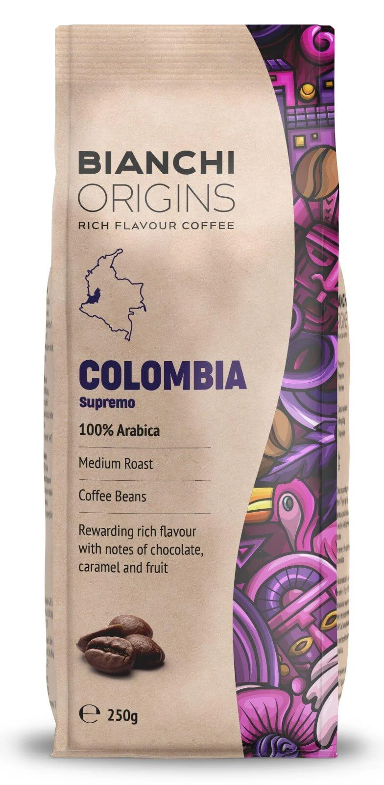 Кафе Бианчи Origins зърна 0.250 кг. Colombia