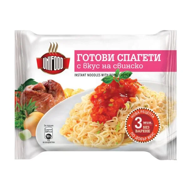 Унифуд готови спагети 0,070 с вкус на свинско