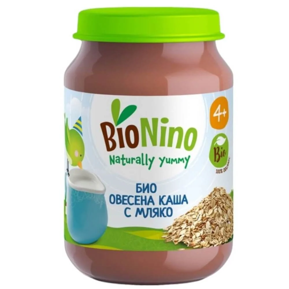 БИО пюре овесена каша с мляко 4+ 0,190 BioNino