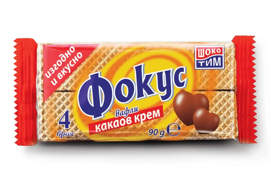 Вафли Фокус с какаов крем 4 бр. 0,106