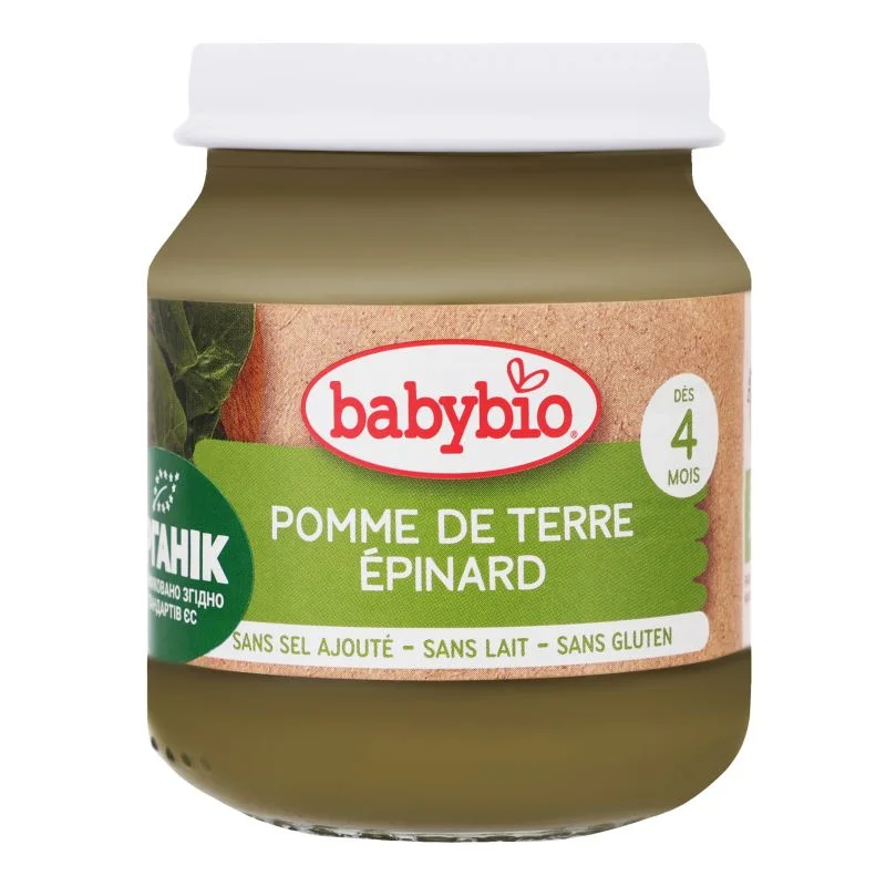 БИО Зеленчуково пюре картофи и спанак 0,130 Babybio