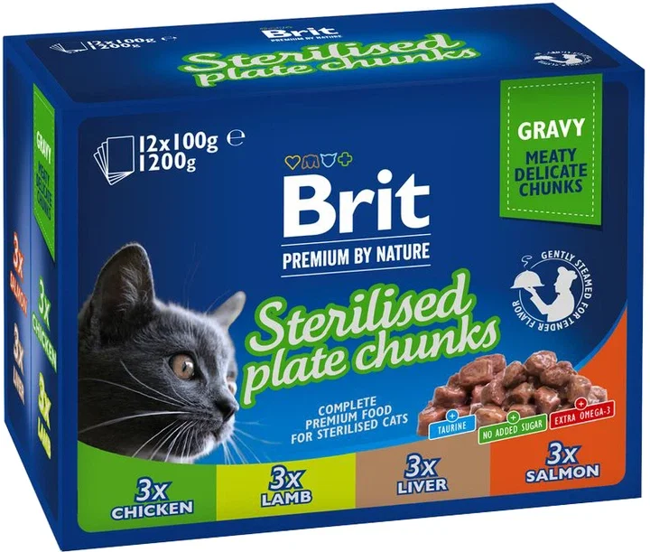 Brit Premium by Nature Cat 12 х 0,100 кутия за кастрирани котки