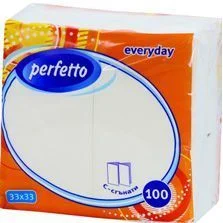 Салфетки Перфето 33х33 Сгънати бели 80 бр.