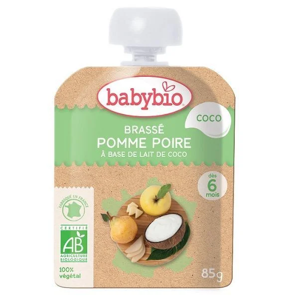 БИО Плодов йогурт с кокосово мляко,ябълка и круша 0.085 Babybio