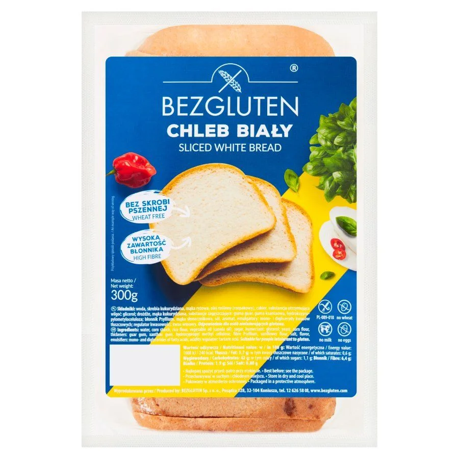 Бял хляб слайс без глутен 0,300 Bezgluten